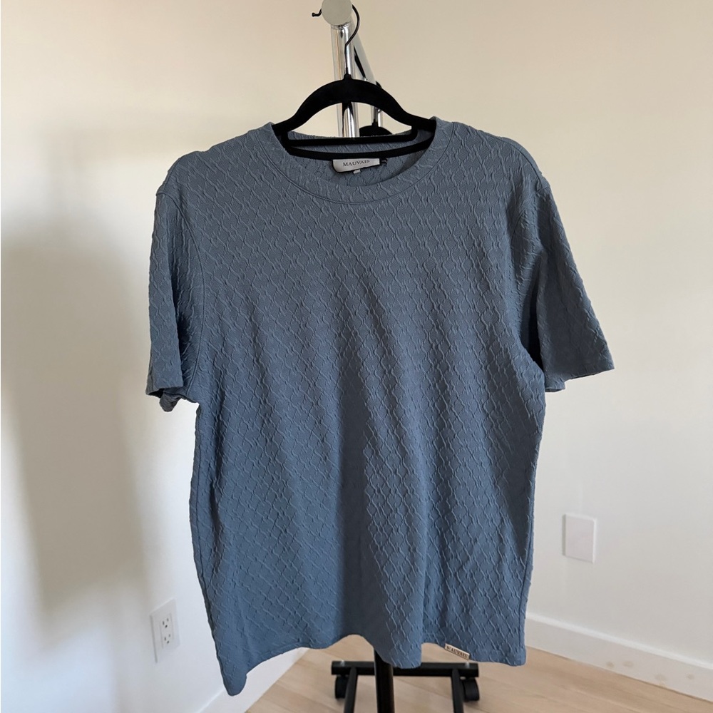 Mauvais Men's Blue Textured T-Shirt